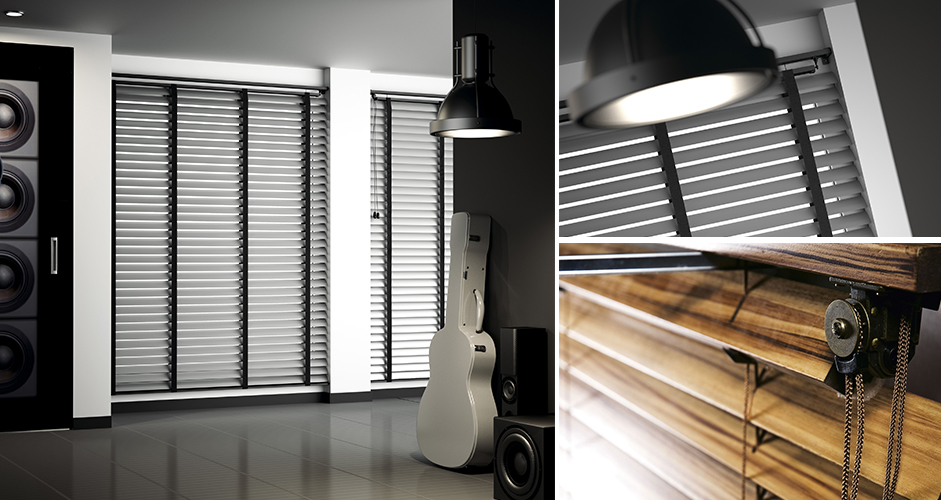 Aluminium venetian blinds and antica head rail system